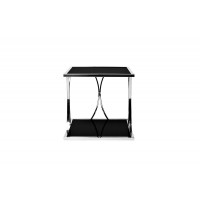 Столик из черного стекла квадратный 13RXET6048-SILVER