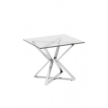 Журнальный столик со стеклом (серебряный) 13RX3011-SILVER