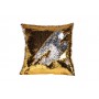 Подушка декоративная с пайетками (золото-серебро) 28ML-P00115