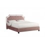 Кровать двуспальная с зеркальными вставками розово-пепельная N-BD1894B PI