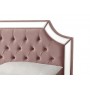 Кровать двуспальная с зеркальными вставками розово-пепельная N-BD1894B PI