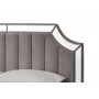 Кровать двуспальная с зеркальными вставками серая N-BD1894V GR
