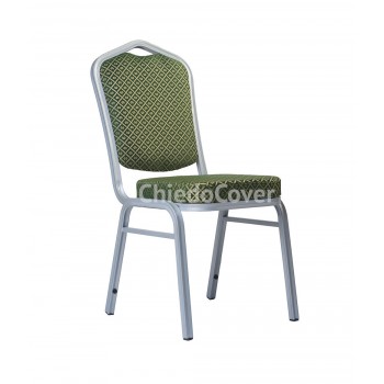 Банкетный стул Хит 25 мм Зеленый ромб, серебро 006-3