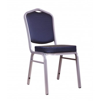 Банкетный стул "Хит 25мм" - серебро, синяя корона 006-29