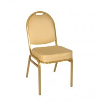 Банкетный стул Раунд 20мм - золотой, бежевая корона УТ000000113