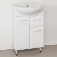 Тумба с раковиной Style Line Эко Волна №11 55 белая