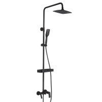 Душевая система с изливом Lemark Tropic LM7002BL черный
