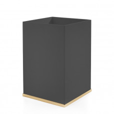 Ведро для мусора без крышки 3SC Mood Deluxe Black MDN65AGD (12л)черный-золото 24к