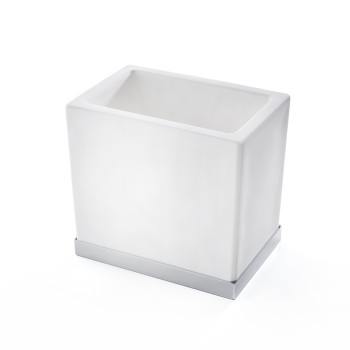 Стакан для зубных щёток настольный 3SC Mood Deluxe White MDW03ASL белый-хром