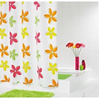 Штора для ванных комнат Fleur оранжевый 180*200 47350