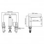 Смеситель для раковины на 3 отверстия Wasserkraft Naab 8635 хром