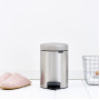 Мусорное ведро с педалью Brabantia NewIcon матовая сталь 112164 (3л)