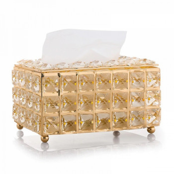 Бокс для салфеток Kassatex Crystal CRL-TH-GD