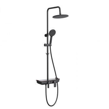 Душевая система с изливом Lemark Tropic LM7012BL черная