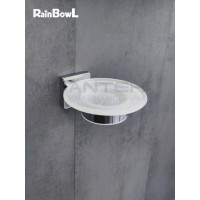 Мыльница для ванной Rainbowl 2785 CUBE настенная стекло хром