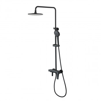 Душевая система с изливом Lemark Bronx LM3762BL черная