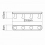 Планка с 4 крючками Wasserkraft Elbe K-1074BLACK
