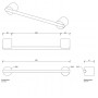 Decor Walther Black Stone HTE30 Полотенцедержатель 30см, подвесной, цвет: черный матовый / сталь матовая