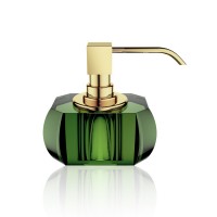 Дозатор для мыла, настольный, хрустальное стекло, цвет: английский зеленый / золото Decor Walther Kristall SSP 0924496