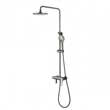 Душевая система с изливом Lemark Bronx LM3762GM графит