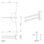 Decor Walther Corner HTH2 Полотенцедержатель поворотный 39.8см, двойной, подвесной, цвет: хром