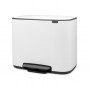 Мусорный бак Brabantia Pedal Bin Bo с педалью 121142 белый (11л+23л)