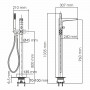 Напольный смеситель для ванны Wasserkraft Sauer 7121 золото