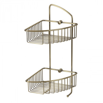 Полка-решетка двойная угловая Veragio Basket Bronzo VR.GFT-9037.BR бронза