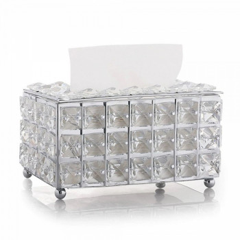 Бокс для салфеток Kassatex Crystal Silver CRL-TH-SLV