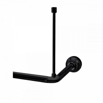 Карниз для ванной угловой с подвесом 170х80 Grekon 1270-170/21BLK черный
