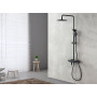 Душевая система с термостатом и изливом Lemark Bronx LM3772BL черная