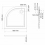 Душевой поддон четверть круга Wasserkraft Salm 27T01 (90х90)