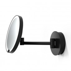 Косметическое зеркало 21.5см, подвесное, увел. 5x, подсветка LED, цвет: черный матовый Decor Walther Round Just Look WR 0122360