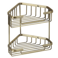 Полка-решетка двойная угловая Veragio Basket Bronzo VR.GFT-9053.BR бронза