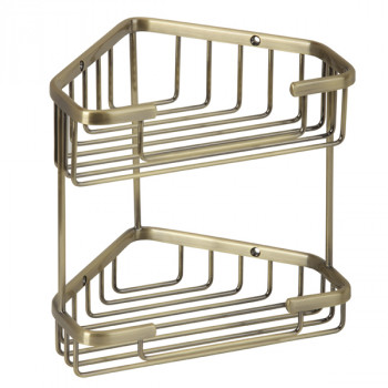 Полка-решетка двойная угловая Veragio Basket Bronzo VR.GFT-9053.BR бронза