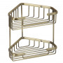 Полка-решетка двойная угловая Veragio Basket Bronzo VR.GFT-9053.BR бронза