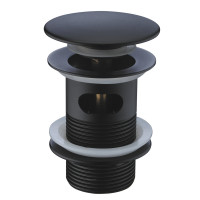 Донный клапан Push-up для раковины с переливом Wasserkraft Elbe A080 черный