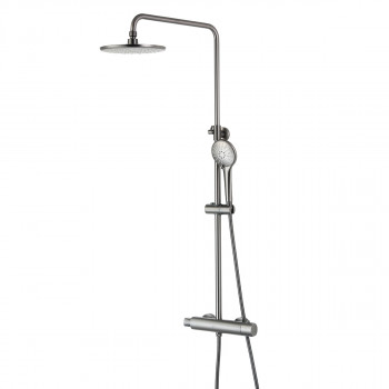 Душевая система с термостатом Lemark Bronx LM3770GM графит
