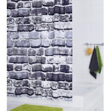 Штора для ванных комнат Wall серый 180*200 4201317