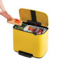 Мусорный бак Brabantia Bo с педалью 121180 желтый (11л+23л)
