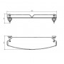 Полка стеклянная с ограничителем 60 см Camelos Rychmond Chrome H1605