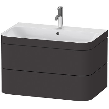 Тумба с умывальником подвесная Duravit Happy D.2 Plus HP4637O8080 черная