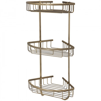 Полка-решетка угловая тройная Veragio Basket Bronzo VR.GFT-9067.BR бронза