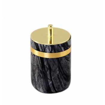 Косметическая емкость с крышкой круглая Kassatex Nobiliti NOT-CJO-BLK