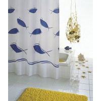 Штора для ванных комнат Fish синий/голубой 180*200 46343