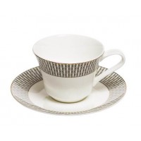 Чайная пара серый орнамент Garda Decor 25WIN SORRENTO CUP/S