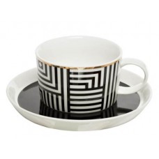 Чайная пара черно-белый орнамент Garda Decor 26FC VANITY CUPS 250BL