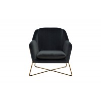 Кресло на металлическом каркасе велюровое темно-серое Garda Decor 46AS-AR2976-GREY