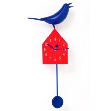Часы настенные "Домик с птицей" красно-синие Kare 35634
