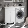 Мебель для ванной под стиральную машину Комплект Клио 56 белый матовый